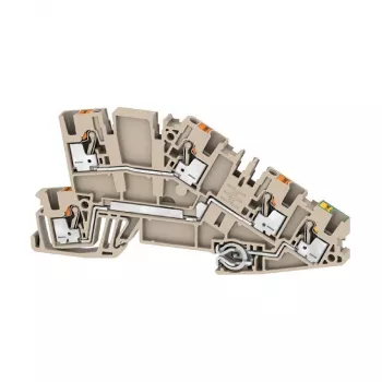 Weidmüller AITB 2.5 L-L-PE Montažinis gnybtų blokas, 2,5 mm², PUSH IN, smėlio spalvos, DIN bėgis