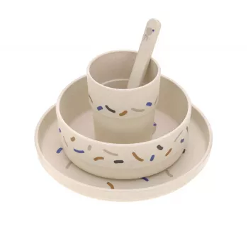 Lassig Little Mateys 5 dalių pietų rinkinys Royal Blue – lėkštė, dubuo, puodelis, šaukštas, šakutė