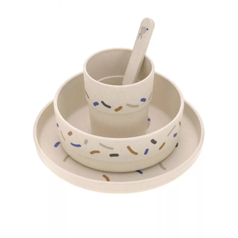 Lassig Little Mateys 5 dalių pietų rinkinys Royal Blue – lėkštė, dubuo, puodelis, šaukštas, šakutė