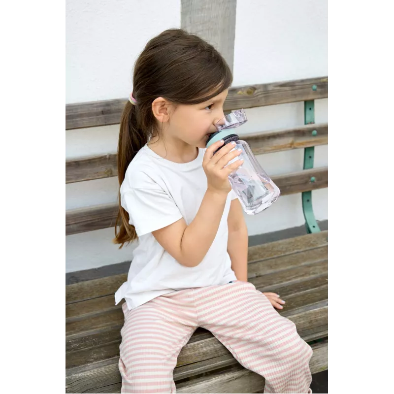 Lassig Butelka Tritan gertuvė 420 ml Tiny Outdoor Rainbow