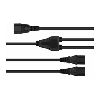 Kabelmeister Y Power Splitter Cable C14 to 2x C13, 0,2m, Black