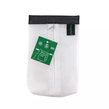 FolderSys SnapBag DIN A6 Skaidrus Perregimas Dokumentų Vokas be PVC su Juoda Siūle