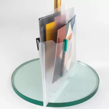 FolderSys Double View Pocket A5 Landscape Hook-and-Loop Fastener Colourless Matte