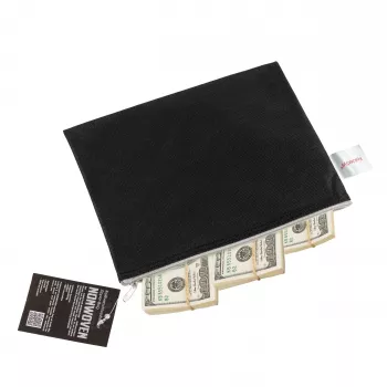 FolderSys A5 Zipper Pouch Black Opaque Non-Woven PP 190 x 255 mm
