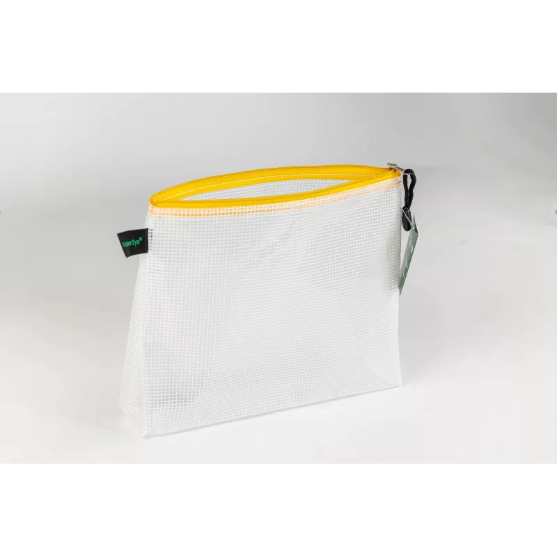 FolderSys dokumentų maišelis su užtrauktuku A5 permatomas/geltonas 0,28 mm, 1 vnt.