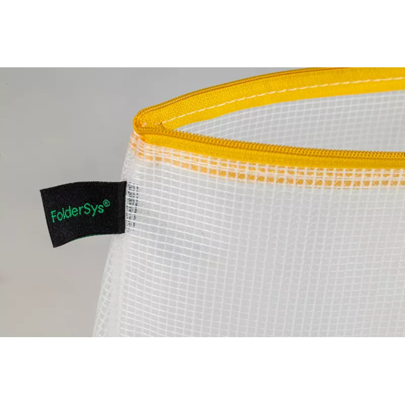 FolderSys dokumentų maišelis su užtrauktuku A5 permatomas/geltonas 0,28 mm, 1 vnt.