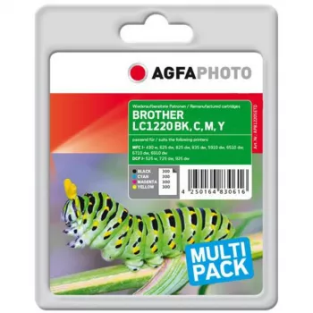 AGFAPHOTO APB1220SETD Suderinamas rašalo kasetės rinkinys 4 vnt. Juoda Geltona Žydra Violetinė Didelės talpos XL