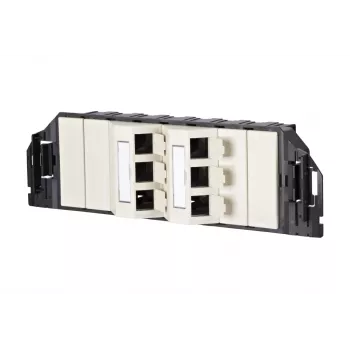 MetzConnect E-DAT subway 6x8(8) GB3 Tuščias Duomenų Sujungimo Įrenginys - Cat6 - 6x RJ45 - Perlų Baltumo - Be Modulių (1309360601-E)
