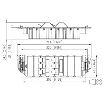 MetzConnect E-DAT subway 6x8(8) GB3 Tuščias Duomenų Sujungimo Įrenginys - Cat6 - 6x RJ45 - Perlų Baltumo - Be Modulių (1309360601-E)