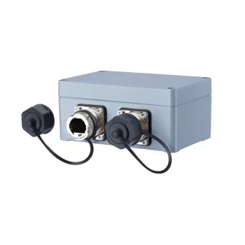 METZ CONNECT 1401010620ME Pramoninė Ethernet jungčių dėžutė, pilka, metalinė, IP67, 124x78x57 mm