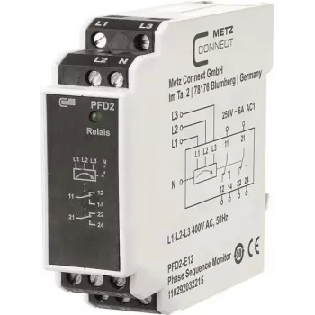 METZ CONNECT PFD2-E12 maitinimo filtrų skirstytuvas, 400 V, 6 A, DIN bėgelis, juoda/balta
