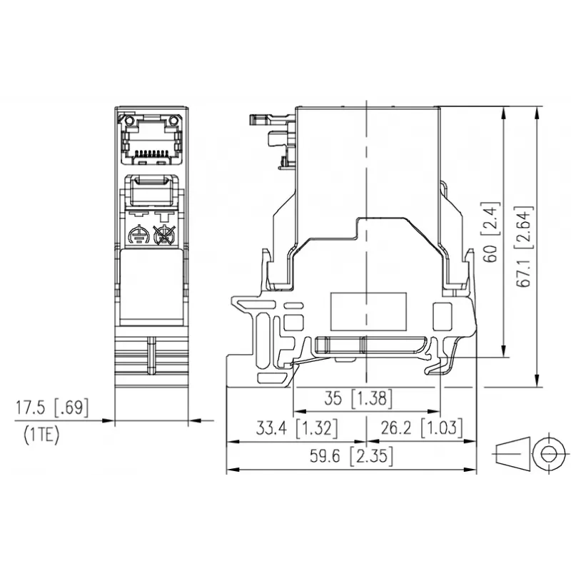 METZ CONNECT RJ45 Keystone Module Cat6A Shielded Grey 1401806113KE