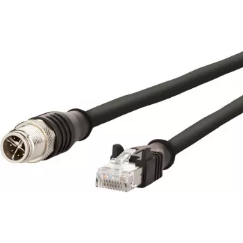 METZ CONNECT M12 jungiamasis kabelis juodas 4 kontaktų X-koduotas 2m - Tinklo - 2 m