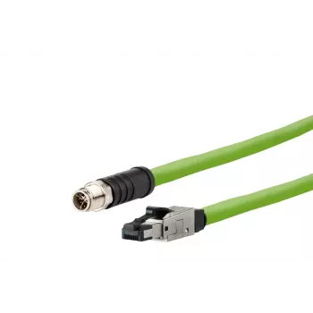 METZ CONNECT pramoninis Ethernet kabelis M12 X-coded CAT 6a SF/UTP 10 m žalias PUR apvalkalas, tinkamas kabelinėms grandinėms (142M6X18100)