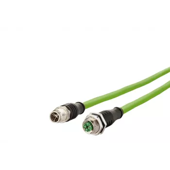 METZ CONNECT 142M2X12020 - 2 m - Cat6a - M12 - M12 - Žalias