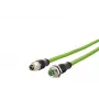 METZ CONNECT 142M2X12020 - 2 m - Cat6a - M12 - M12 - Žalias