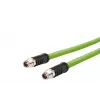 METZ CONNECT pramoninis Ethernet kabelis M12 – M12 8 kontaktų X-koduotas CAT 6a S/FTP 10 m žalias atsparus sukimui be halogenų