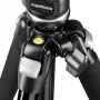 Mantona Scout MAX Set Tripod su Horizontalia Rankena, Rutuline Galvute, Atverčiamu Centriniu Stulpu, 160cm, 5kg Apkrova, DSLR ir Veidrodinėms Kameroms, Juodas