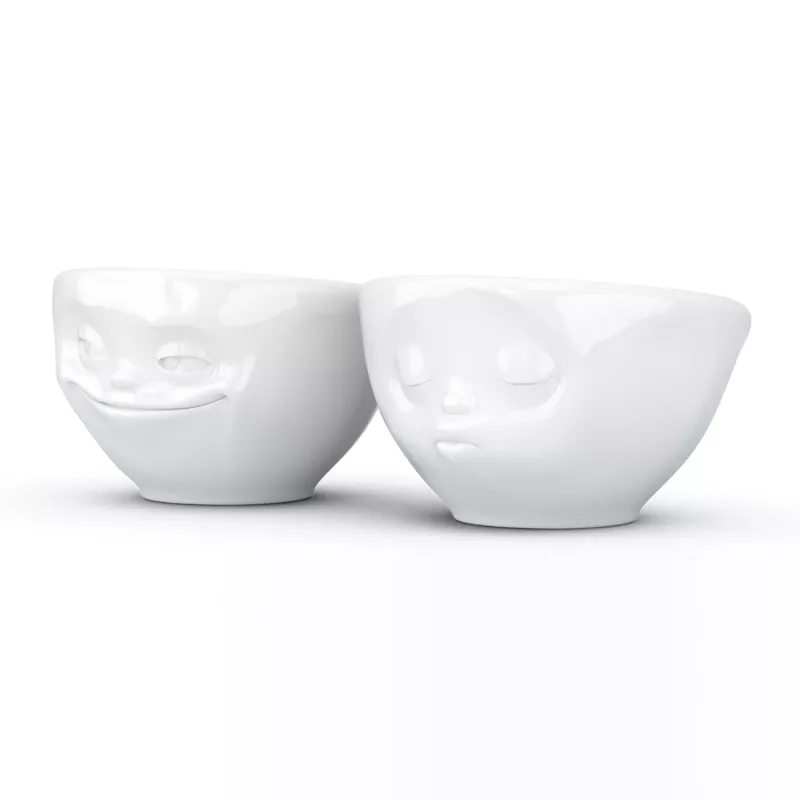 FIFTYEIGHT PRODUCTS Small Bowl Set 100ml Grinning & Kissing White