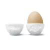 FIFTYEIGHT PRODUCTS Egg Cup Set No. 3 - Happy & Grumpy White