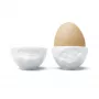 FIFTYEIGHT PRODUCTS Egg Cup Set No. 3 - Happy & Grumpy White