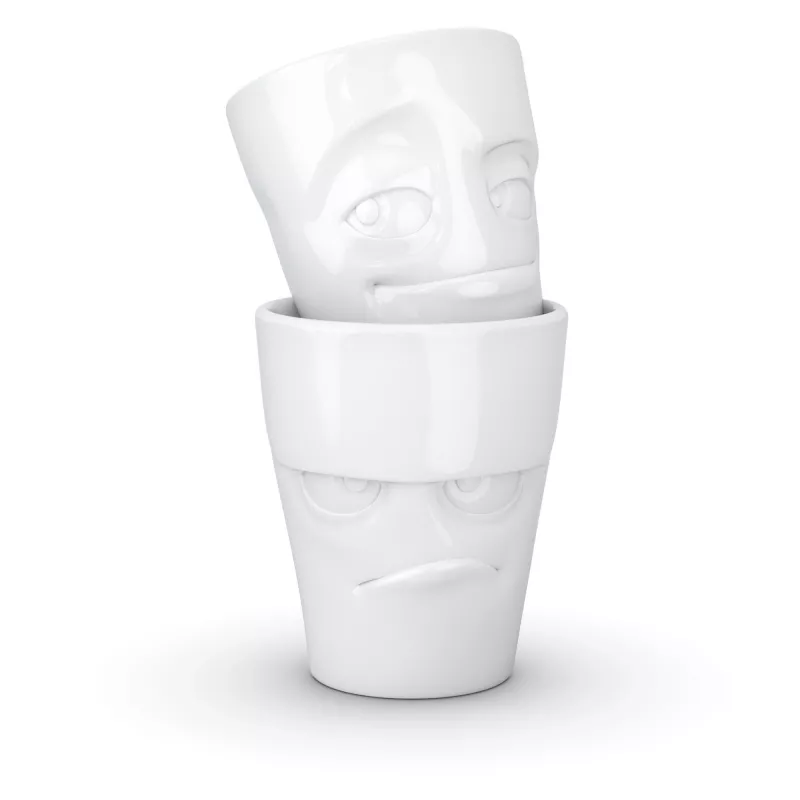 FIFTYEIGHT PRODUCTS 350ml Puodelis - Grumpy & Mischievous Baltas