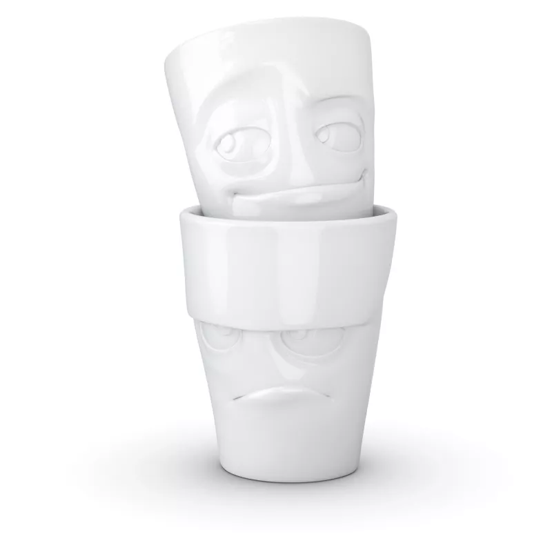 FIFTYEIGHT PRODUCTS 350ml Puodelis - Grumpy & Mischievous Baltas
