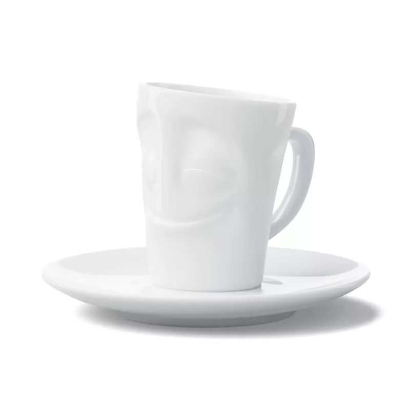 FIFTYEIGHT PRODUCTS Espresso Mug with Handle 80ml - Cheerful White