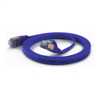 wantecWire CAT6A Extra Flat FTP Patch Cable 1,0m Blue