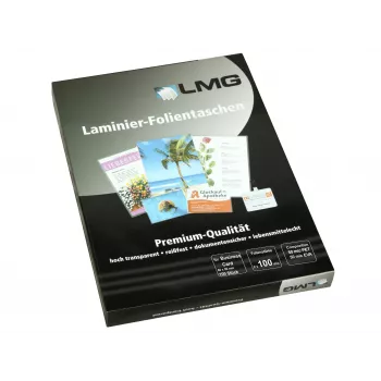 LMG Laminating Pouches Glossy for Business Card Format 100 Pieces