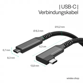 S CONN S/CONN maximum connectivity USB-C Charging Cable USB-C to USB-C 3.2 100W PD Textile 90° - Laidas - Skaitmeniniai/Duomenys