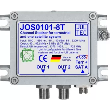 JULTEC JOS0101-8T Unicable II JESS keitiklis su 1x šviesolaidžio FC/PC įvadu ir 8 imtuvų išėjimais