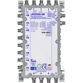 JULTEC JRS0508-8M Unicable II / JESS Multiswitch, 5 įėjimai, 8 išėjimai, 64 vartotojų juostos