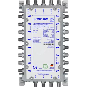 JULTEC JRM0516M 16 krypčių multiswitch su 4 SAT įėjimais ir 1 antžeminės televizijos įėjimu