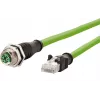 METZ CONNECT Cat6a M12 į RJ45 tinklo kabelis 1m Žalias S/FTP Halogen-Free