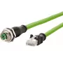 METZ CONNECT Cat6a M12 į RJ45 tinklo kabelis 1m Žalias S/FTP Halogen-Free