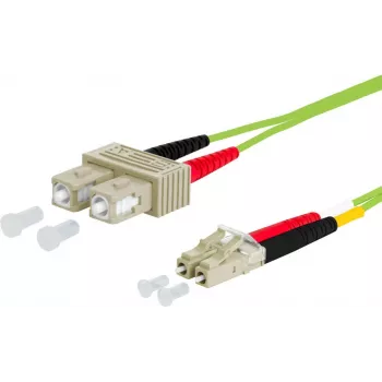 METZ CONNECT OpDAT Patch Cable SC-Duplex / LC-Duplex OM5, 3.0 m, Lime Green