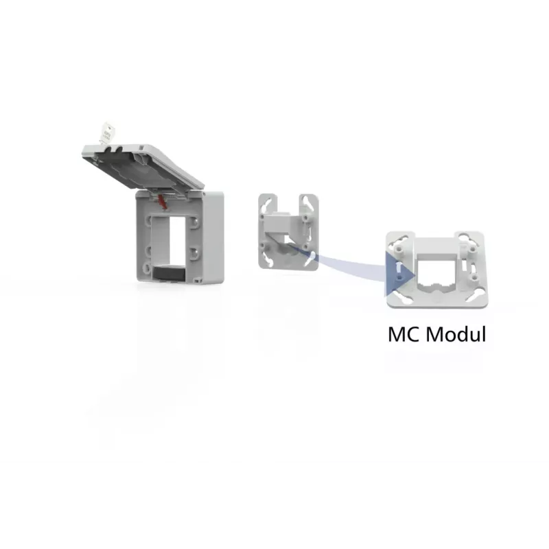 METZ CONNECT Flush-Mount Housing IP44 2 Port for MC Module Grey - Accessory Network