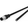 METZ CONNECT tinklo kabelis 5-pin M12-A (S) iki neužbaigto galo 1 m Neekranuotas Halogen-free Suvyta juoda A-coded