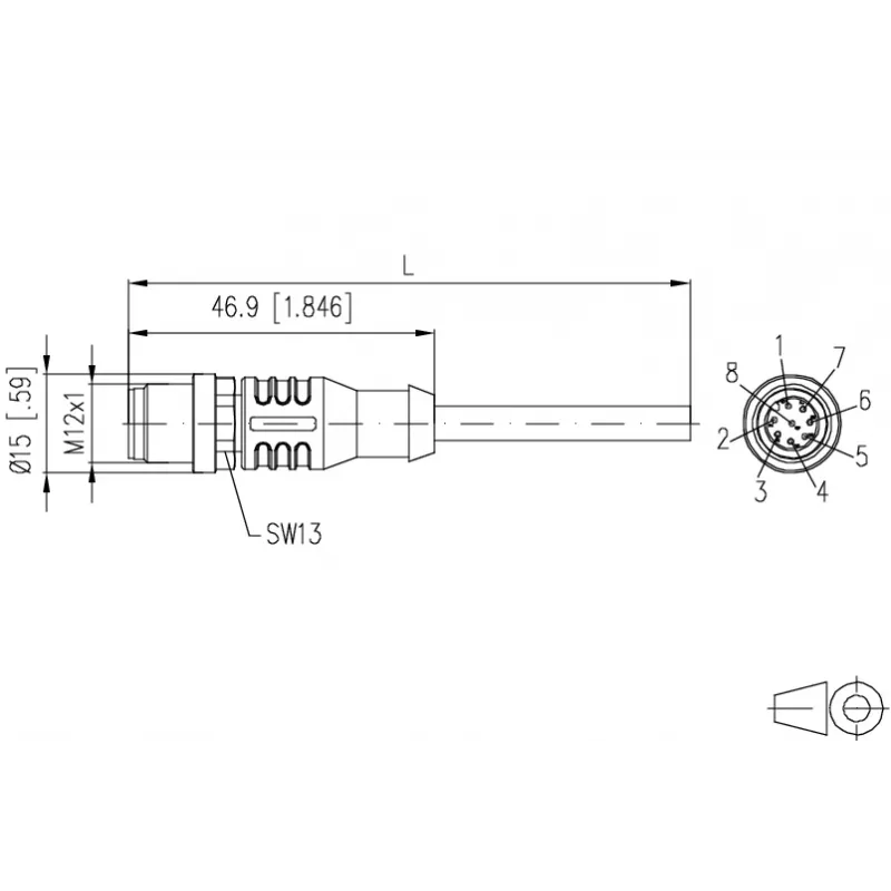 METZ CONNECT Pramoninis Ethernet kabelis M12 D-coded 8 kontaktų vyriškas į M12 D-coded 8 kontaktų vyriškas, Cat5e, PUR, Žalias, 5 m