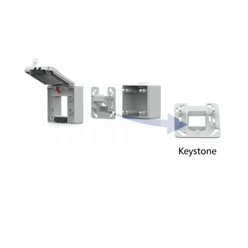 METZ CONNECT IP44 paviršinio montavimo korpusas pilkas Keystone moduliui 1309470003KI