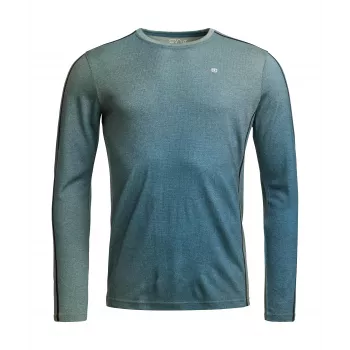 Ortovox 185 Rock'N'Wool Print LS Base Layer - AOP Green Sage, XL