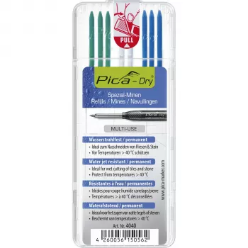 PICA-MARKER Pica DRY Refills Special - 8 šerdžių (grafitas, raudona, balta) 2,8 mm