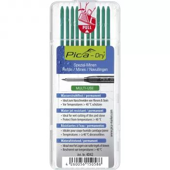PICA-MARKER Pica DRY Refills Green - 10 Leads, 2,8 mm, 125 mm