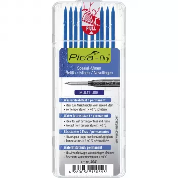 PICA-MARKER Pica DRY Refills Blue - 10 Leads, 2,8 mm, 125 mm