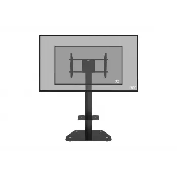 celexon Professional Adjust-3270MP Portrait Mobile Display Stand Trolley for 32-70 inch Screens, Anodized Aluminum, Frosted Glass, Black