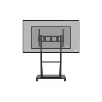 Celexon Economy 55110MP Mobilus TV Stovas Plokščiaekraniams, Dažytas Plienas, Matinė Juoda, Ekrano Dydis 139.7-279.4 cm (55-110 inch)