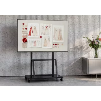 Celexon Economy 55110MP Mobilus TV Stovas Plokščiaekraniams, Dažytas Plienas, Matinė Juoda, Ekrano Dydis 139.7-279.4 cm (55-110 inch)