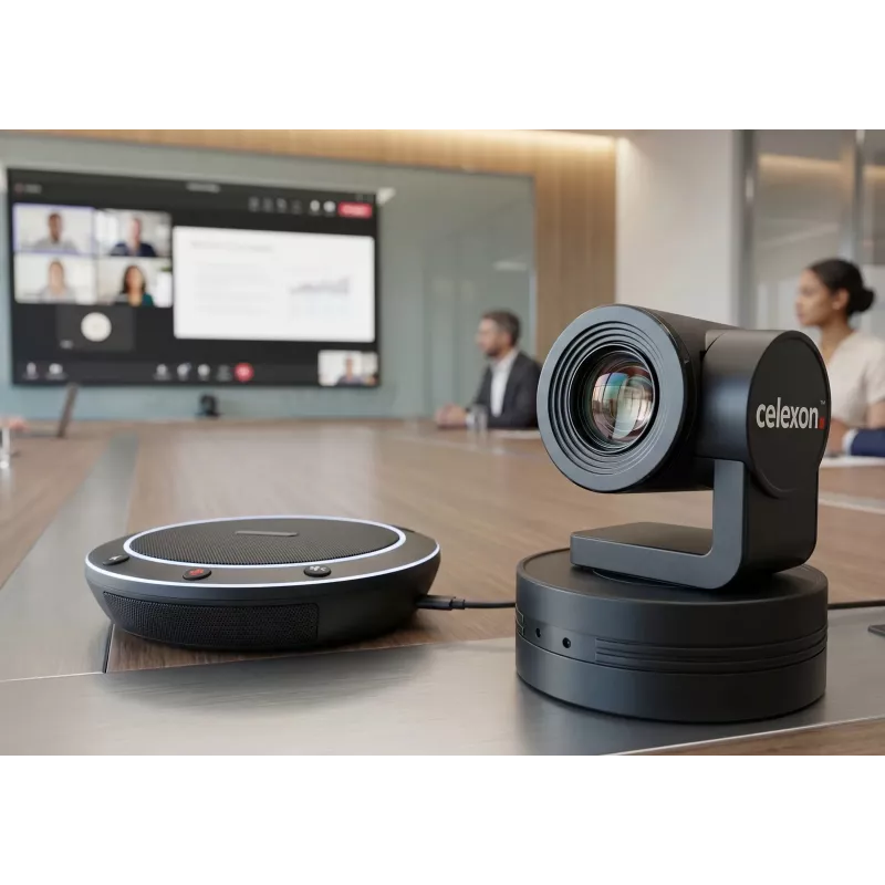 CELEXON VKS2040 Video Conferencing Kit – Full HD 1080p kamera, garsiakalbis su mikrofonu, nuotolinio valdymo pultelis