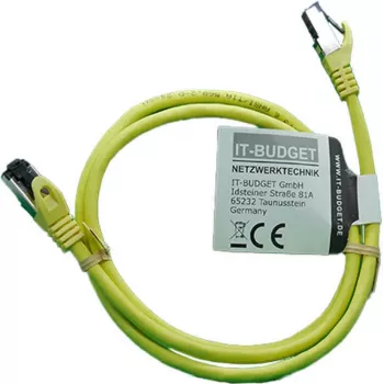 IT-BUDGET Full Copper Premium Patch Cable - Flex AWG 26 - Cat.8.1 - 2000 MHz - Halogen-Free - PoE+ - 40 Gbit - Geltona - 1 m